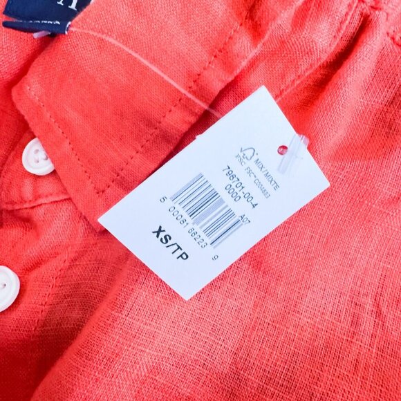 GAP Linen Red Orange Classic Button Down Classic Shirt XS - Picture 4 of 5